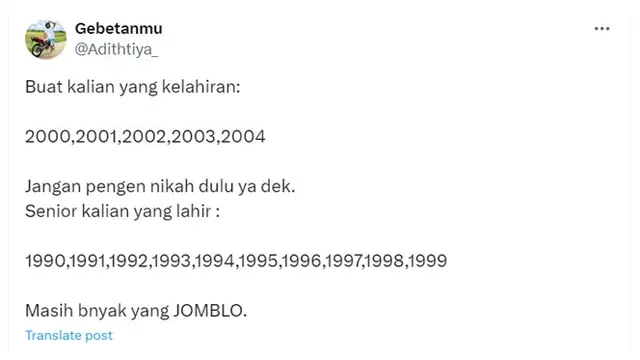 6 Cuitan Netizen Kelahiran 90-an Ini Bikin Senyum Tipis, Sedang Nikmati Hidup