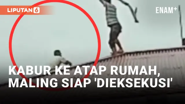 VIDEO: Kena Ulti! Nasib Apes Maling yang Kabur ke Atap Rumah Warga