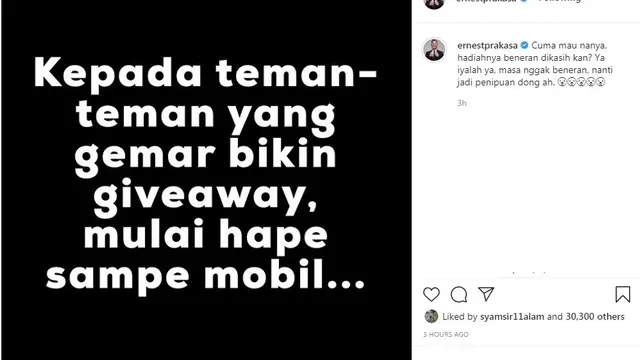 Ernest Prakasa (Foto: Instagram/@ernestprakasa)