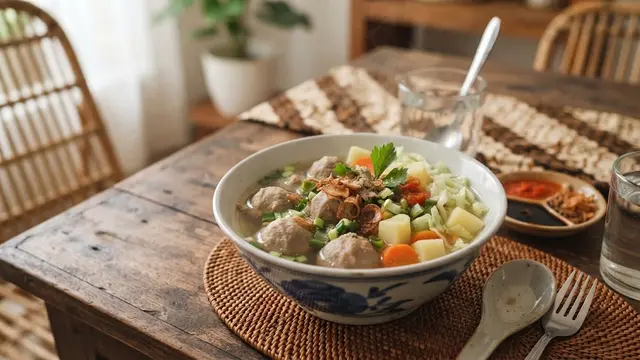 Resep Sop Bakso Bumbu Iris, Kuahnya Gurih dan Baksonya Empuk Nagih