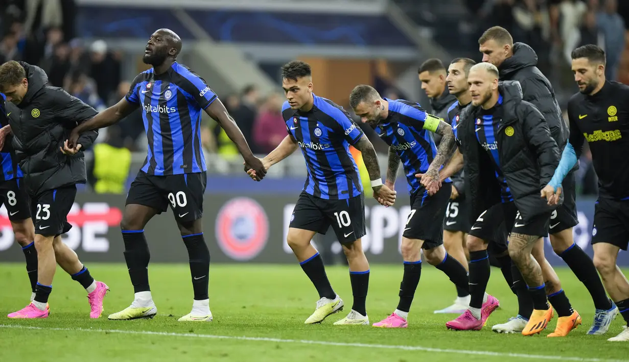 Selanjutnya, Inter Milan akan menghadapi AC Milan di babak semifinal. (AP Photo/Luca Bruno)