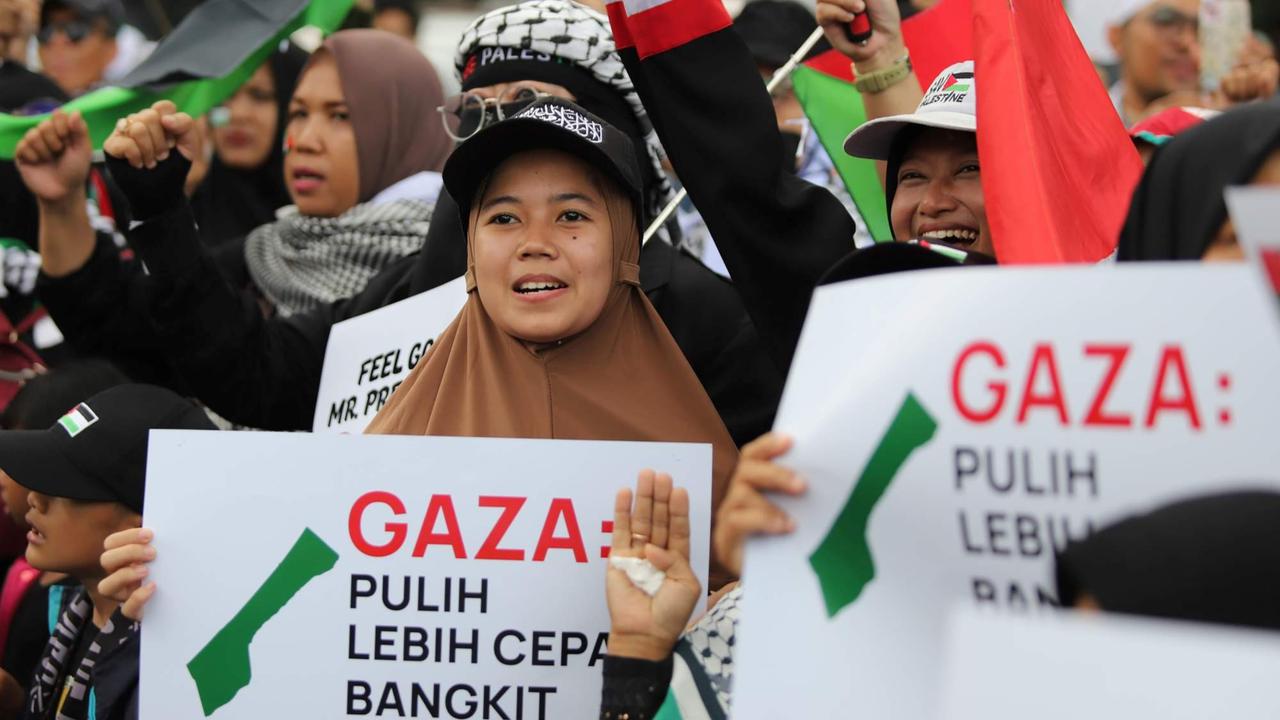 Aksi solidaritas untuk Jalur Gaza di depan Kedupes AS