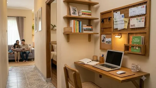 Ide Pocket Office untuk Rumah Tanpa Ruang Kerja (AI Generated)