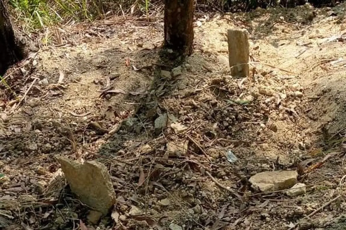 Warga Alian, Kebumen geger usai temuan gundukan tanah misterius mirip makam di pekarangan warga. (Foto: Liputan6.com/Humas Polres Kebumen)
