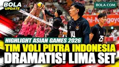 Perjuangan sengit Tim Voli Putra Indonesia menghadapi Thailand di Asian Games 2026. Pertandingan berlangsung dramatis hingga lima set sebelum Indonesia harus mengakui keunggulan Thailand. Saksikan highlights selengkapnya!