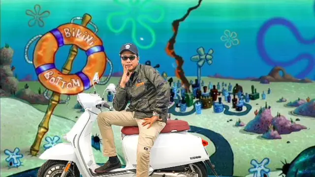 7 Editan Foto Gofar Hilman Naik Motor Ini Kocak Banget