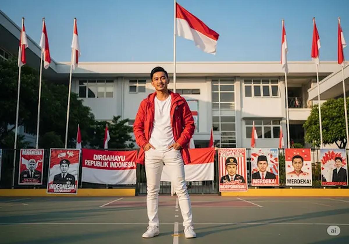 Jaket Parka Merah &amp; Jeans Slim Fit Putih/Outfit untuk Rayakan 17 Agustus (Sumber: gemini.com)