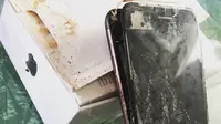 Penampakan iPhone 7 yang hangus terbakar di Tiongkok (Sumber: Reddit)