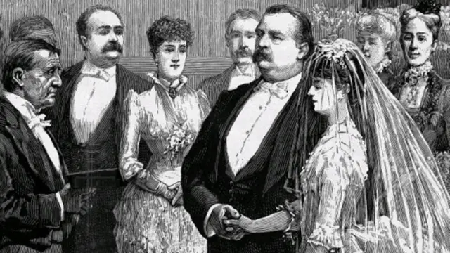 Pesta pernikahan Presiden AS Grover Cleveland dengan Frances Folsom. (Harper's Weekly)