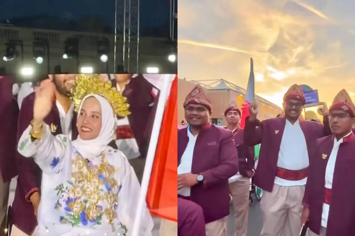 Potret Tampilan Meriah Kontingen Indonesia Kenakan Baju Adat di Pembukaan Paralimpiade Paris 2024