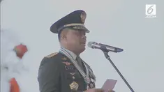 Panglima TNI Gatot Nurmantyo menyampaikan pidato pada HUT ke-72 TNI. Ia menegaskan integritas anggotanya terhadap NKRI.