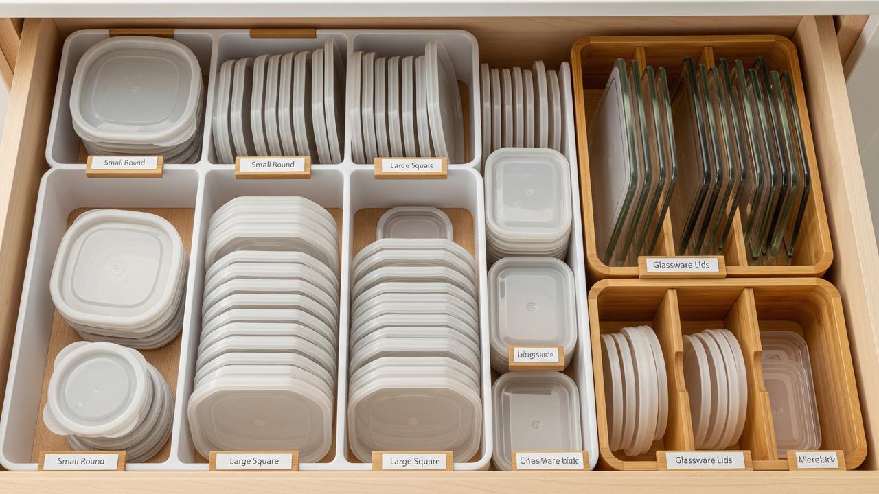 Cara Menata Tutup Wadah Makanan agar Tidak Hilang (AI Generated)
