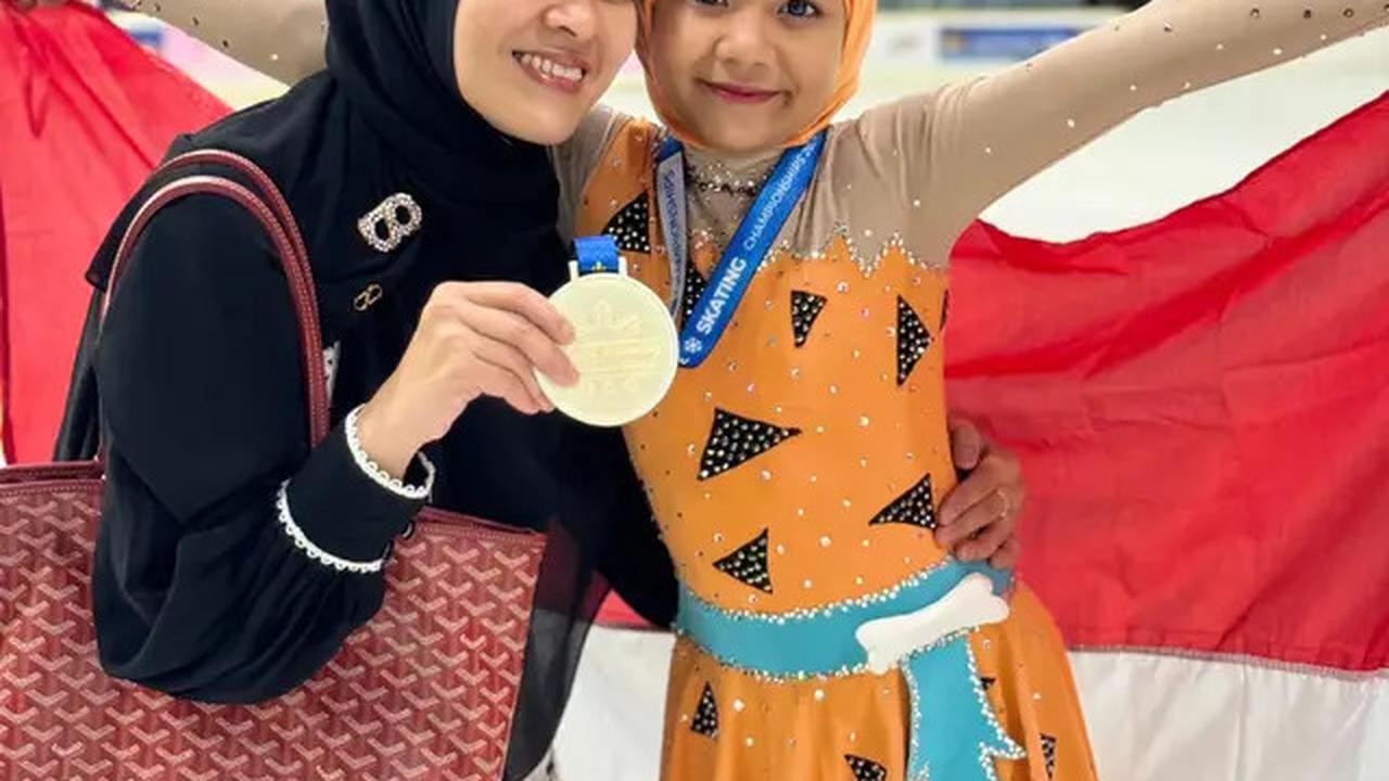 Medina Khaira Fastabiqa Raih Medali Emas Kompetisi Ice Skating di Filipina, Yang Termuda dan Berhijab