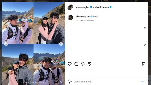 Abun Sungkar dan Calista Arum (instagram.com/abunsungkar)