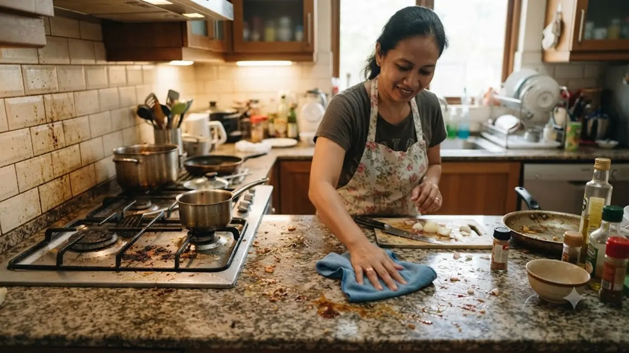 membersihkan dapur