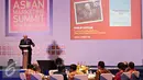 Pakar marketing kelas dunia Philip Kotler menyampaikan pemaparan saat hadir dalam acara The First ASEAN Marketing Summit 2015 di Jakarta, Jumat (9/10/2015). Acara ini bertemakan Think New ASEAN (Liputan6.com/Immanuel Antonius)