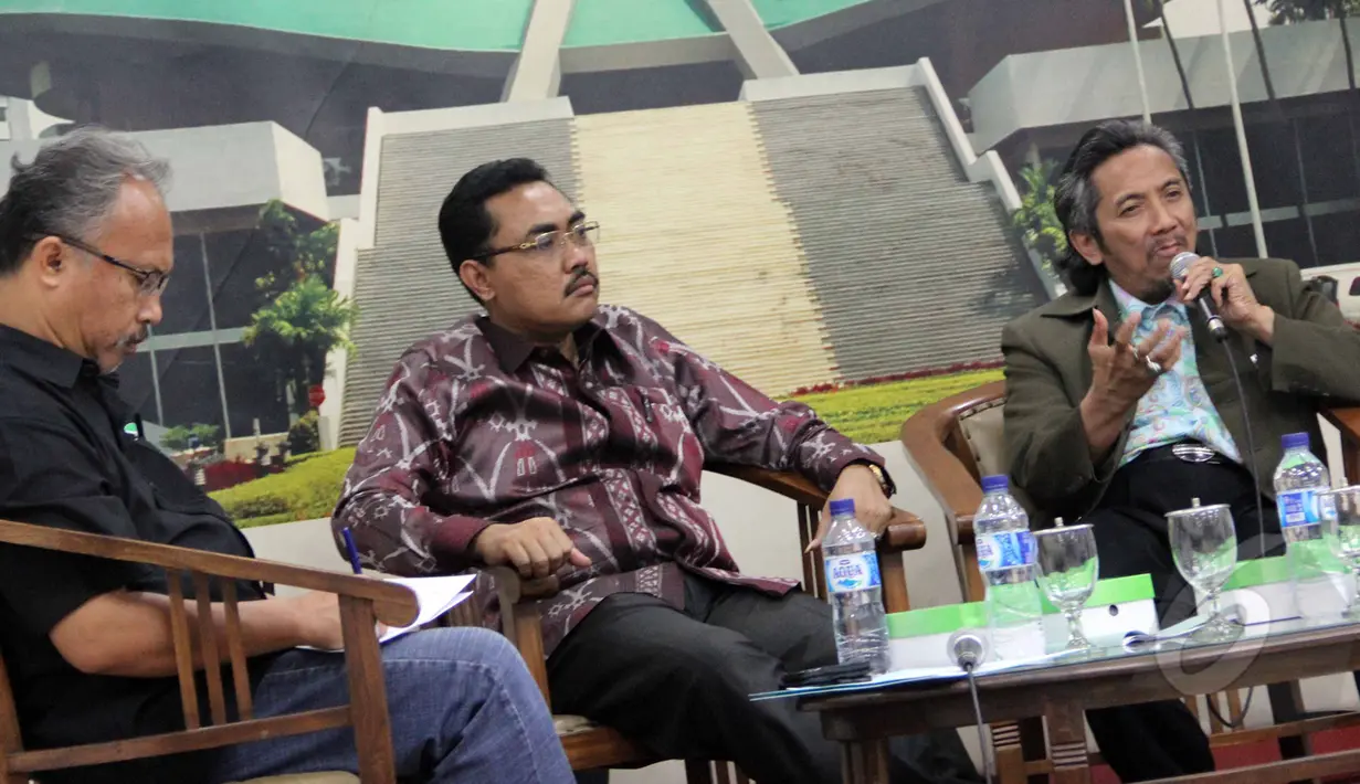 Suasana diskusi Forum Legeslasi bertajuk "RUU Jasa Konstruksi " di Jakarta, Selasa (30/3/2015). (Liputan6.com/Helmi Afandi)