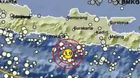 Gempa Magnitudo 3,9 menggetarkan wilayah Gunungkidul, DIY, Kamis sore (11/1/2024). (Liputan6.com/ Dok BMKG)