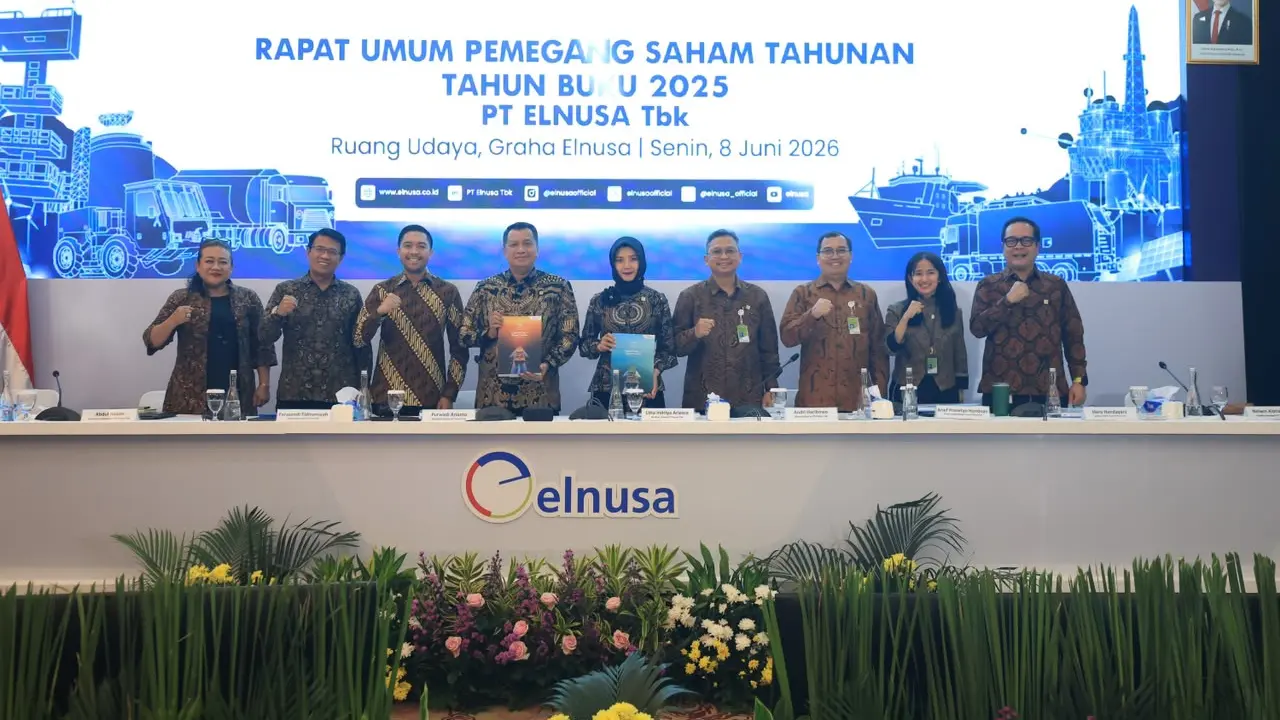 Rapat Umum Pemegang Saham Tahunan (RUPST) PT Elnusa Tbk (ELSA) yang diselenggarakan pada Senin (8/6) di Jakarta. (Dok Elnusa)