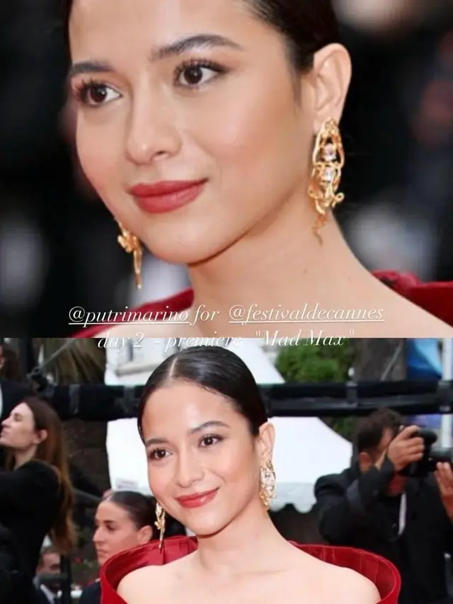 Lady In Red, 5 Pesona Putri Marino Melenggang di Red Carpet Festival Film Cannes dalam Balutan Gaun Bunga Anggrek Bulan
