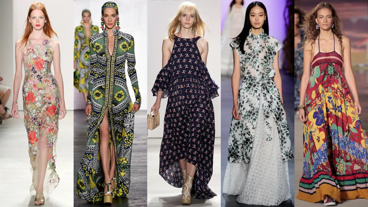 Flower Print Maxi Dress - New York Fashion Week Spring Summer 2016