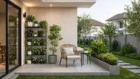 10 Inspirasi Model Teras Rumah dengan Rak Tanaman dan Kursi Santai yang Asri dan Nyaman