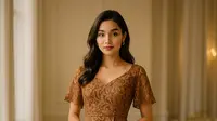 Dress Batik Layer Belah Tengah untuk Acara Formal (created by AI)