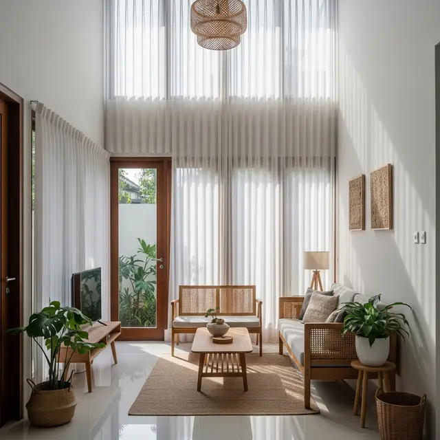 9 Model Ruang Tamu Sempit Ceiling Tinggi agar Terlihat Lapang