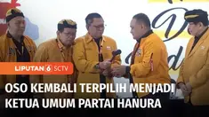 Oesman Sapta Odang resmi kembali terpilih jadi Ketua Umum Partai Hati Nurani Rakyat atau Hanura periode 2024-2029. Pria yang kerab disapa OSO itu dipilih secara aklamasi melalui Musyawarah Nasional di Bali.
