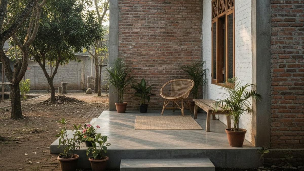 9 Inspirasi Teras Rumah di Desa Tanpa Cat Mewah, Tetap Cantik dan Natural