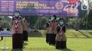Anggota Pramuka mengikuti apel di Taman Rekreasi Wiladatika, Cibubur, Jakarta, Rabu (28/10/2020). Apel Kesiapsiagaan Relawan Pramuka Peduli untuk meningkatkan peran serta gerakan pramuka dalam upaya menanggulangi bencana alam. (Liputan6.com/Herman Zakharia)