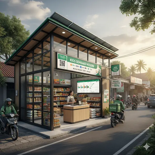 Kios sembako modern model terigrasi teknologi