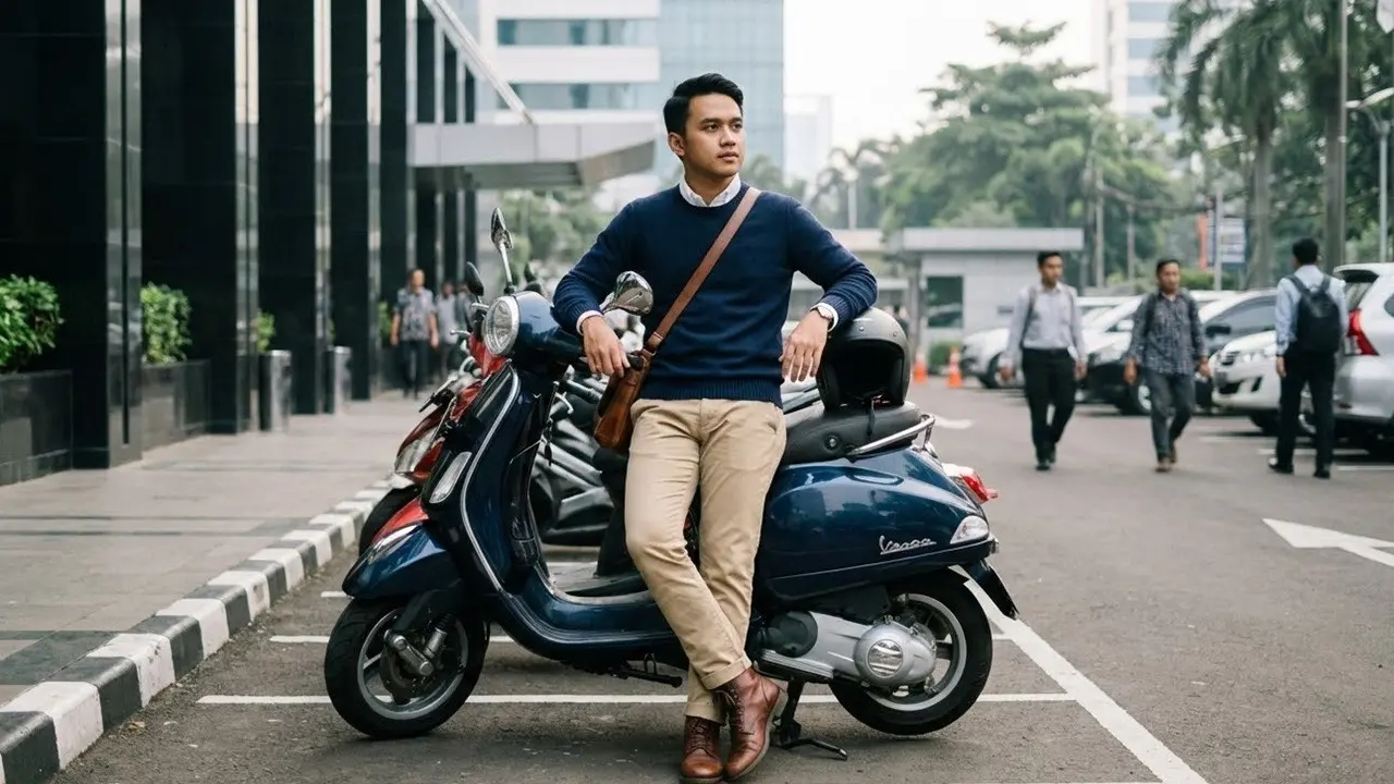 Outfit Kantor yang Tetap Rapi Meski Naik Motor