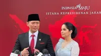 Intip detail tas Annisa Pohan saat pelantikan AHY sebagai Menteri ATR/BPN (@annisayudhoyono)