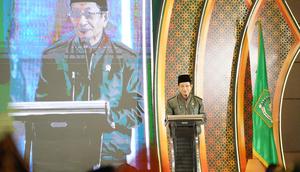 Menteri Agama Nasaruddin Umar saat Kongres Rohis Nasional I 2025 yang diselenggarakan di Jakarta, 12-15 November 2025 (Istimewa)