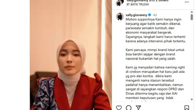 Sally Giovanny Angkat Bicara soal Pembatalan Kerja Sama Naming Right Stasiun Cirebon