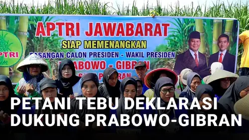 VIDEO: Petani Tebu di Cirebon Deklarasi Dukung Prabowo dan Gibran Menang Pilpres Satu Putaran