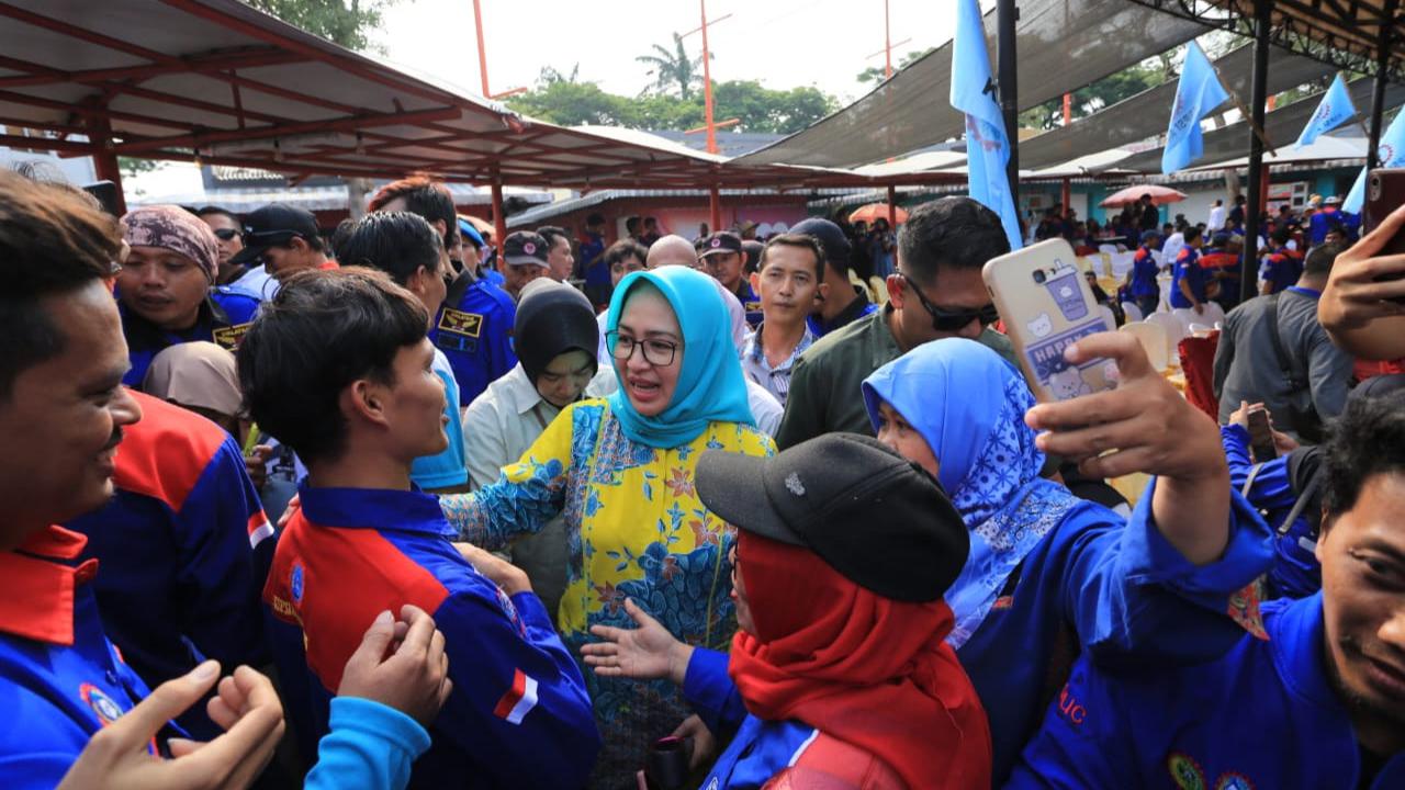 Airin bertemu Buruh