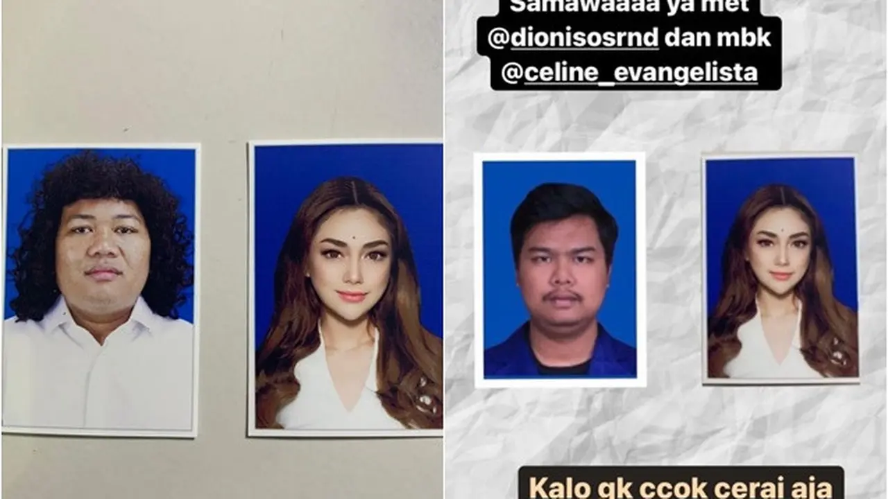 Bikin Heboh, 6 Editan Netizen Pas Foto Nikah Bareng Celine Evangelista Ini Kocak