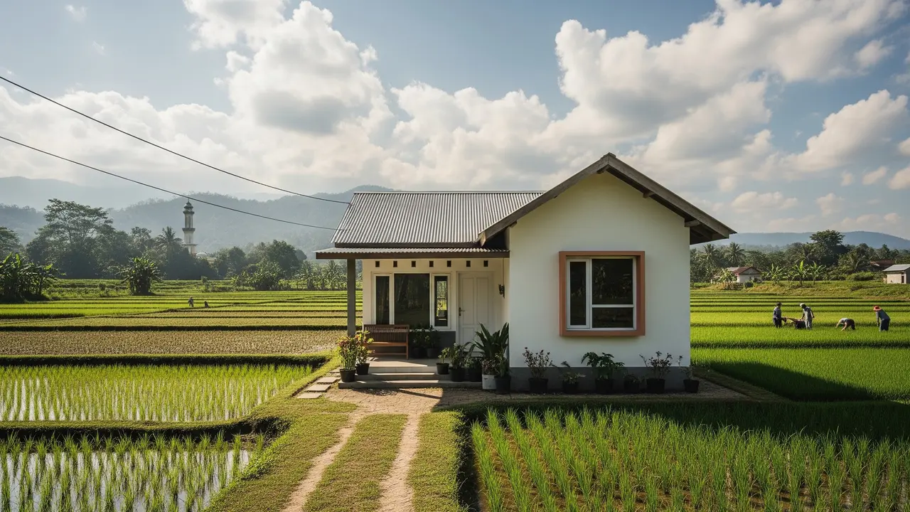 Gambar Rumah Sederhana 6x9 di Kampung Dekat Sawah yang Jadi Tren Desain 2026