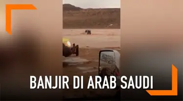 Sebanyak 12 orang tewas dalam banjir di Arab Saudi. Korban terbanyak berasal dari Kota Tabuk.