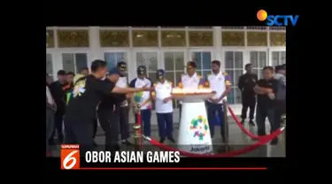 Rombongan estafet obor Asian Games 2018 dilepas dari rumah dinas Wali Kota Palembang.