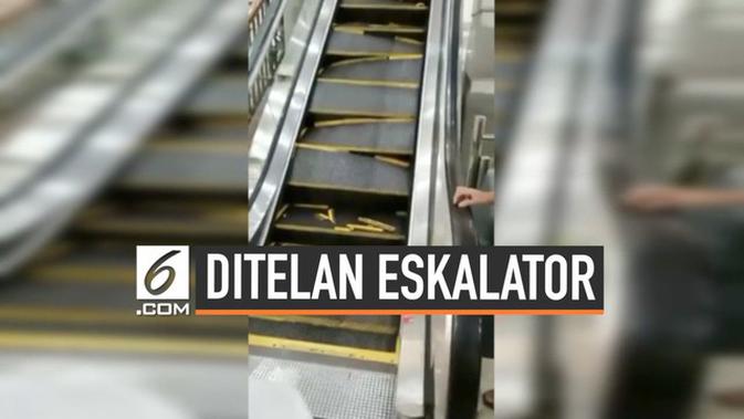 VIDEO: Detik-detik Pengunjung Nyaris 'Ditelan' Eskalator Mal