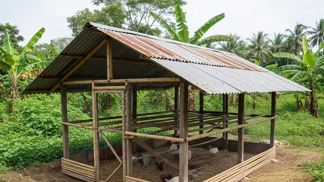 Model Kandang Ayam Atap Pelana Sederhana