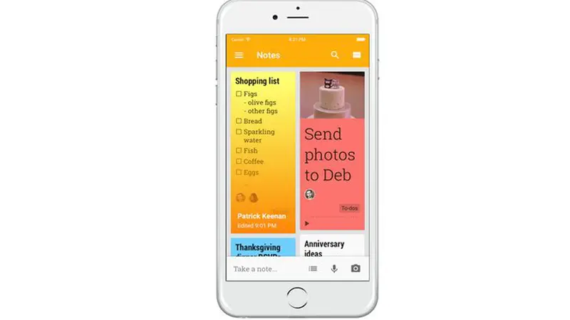 Aplikasi Catatan Google Keep Kini Hadir di iPhone