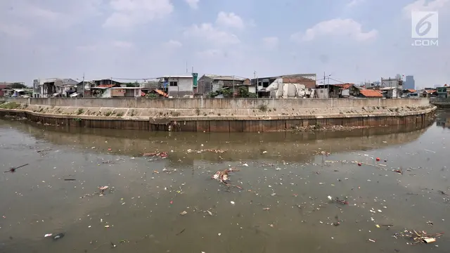 Kotor, Kali Ciliwung Dicemari Ribuan Ton Sampah