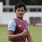 Pemain PSM Makassar, Rizky Pellu, saat sesi latihan jelang laga Piala AFC di Stadion Madya, Jakarta, (9/3/2020). PSM Makassar akan berhadapan dengan Kaya FC. (Bola.com/M Iqbal Ichsan)