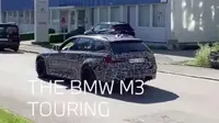 Bodi BMW M3 Touring dibungkus kamuflase. (Instagram @BMW)