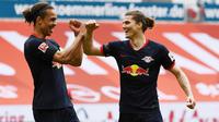 RB Leipzig mencukup Mainz dengan skor 5-0 pada pekan ke-27 Bundesliga, Minggu (25/5/2020). (Twitter/RB Leipzig)