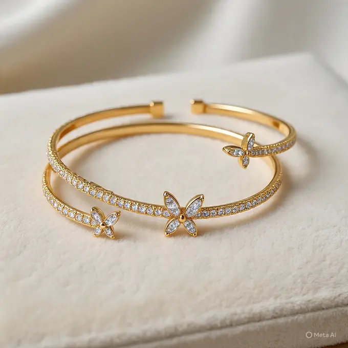 Ilustrasi gelang emas kupu kupu